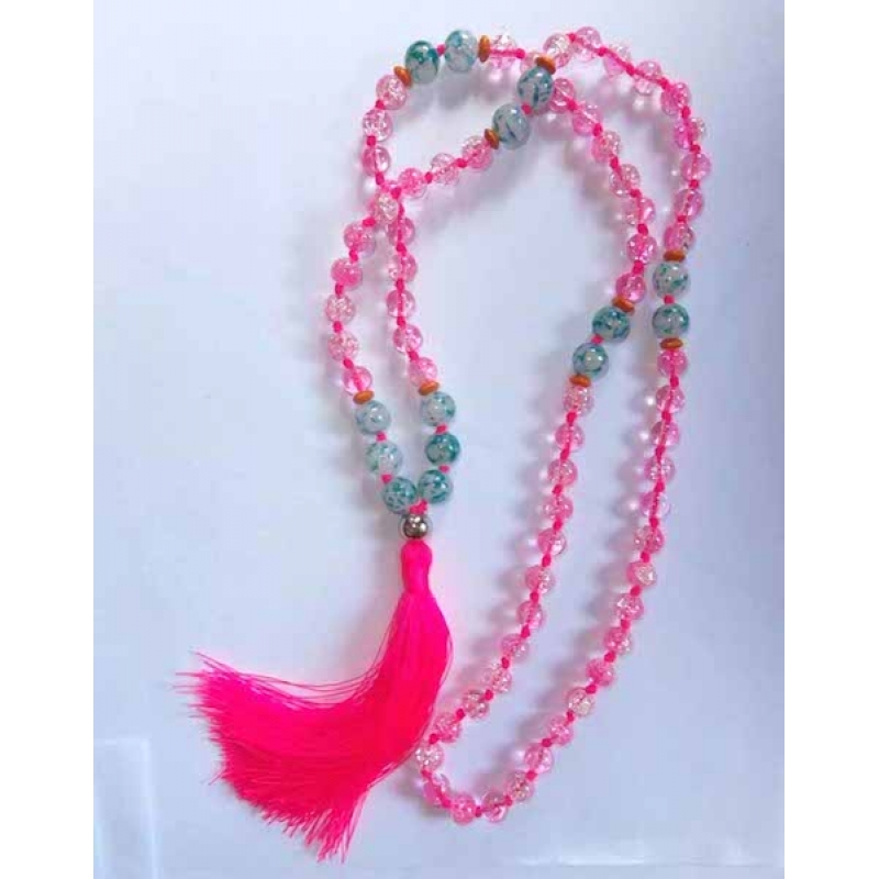 Beaded Long Tassel Necklace, Hand Knotted Tassel Necklaces, Bali Necklaces