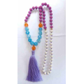 Beaded Tassel Necklace Stone