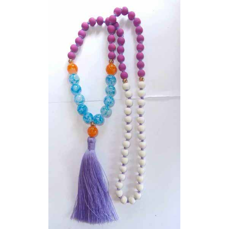 Beaded Tassel Necklace Stone