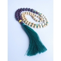 Beaded Long Tassel Necklace, Hand Knotted Tassel Necklaces, Bali Necklaces