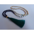 Beaded Long Tassel Necklace, Hand Knotted Tassel Necklaces, Bali Necklaces