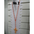 Beaded Necklace Stone Cross