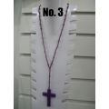 Beaded Necklace Resin Cross