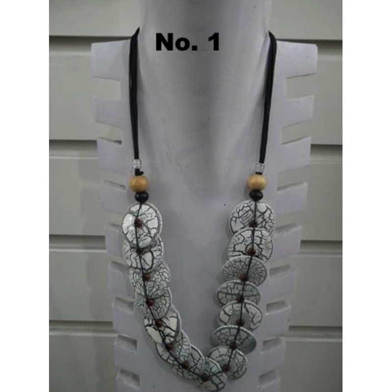 Wooden Bead Necklace Made In Edi Yanto, Indonesia