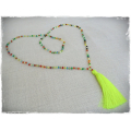 Beaded Tassel Necklace Crystal, Bali Long Necklace, Tassel Necklaces