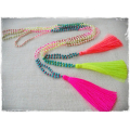 Beaded Tassel Necklace Crystal, Bali Long Necklace, Tassel Necklaces