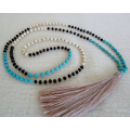 Beaded Tassel Necklace Crystal, Bali Long Necklace, Tassel Necklaces