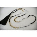 Beaded Tassel Necklace Crystal, Bali Long Necklace, Tassel Necklaces