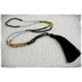 Beaded Tassel Necklace Crystal, Bali Long Necklace, Tassel Necklaces