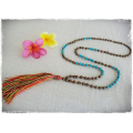 Beaded Tassel Necklace Stone, Bali Long Necklace, Tassel Necklaces