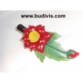 Hair Clip Leather Flower