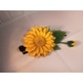 Hair Clip Leather Flower