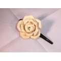 Hair Clip Leather Flower