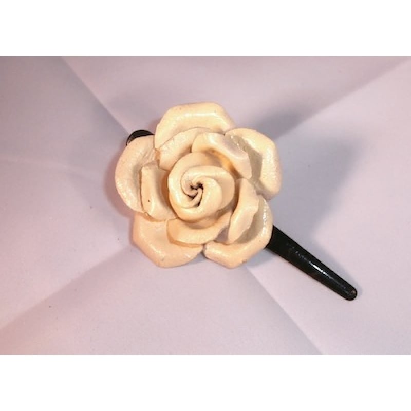 Hair Clip Leather Flower