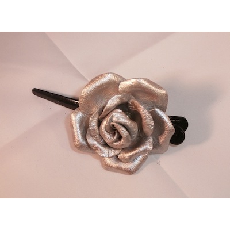 Hair Clip Leather Flower