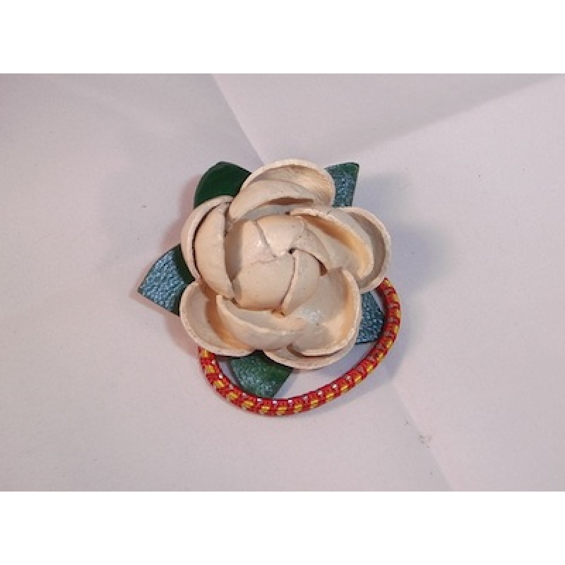 Hair Clip Leather Flower