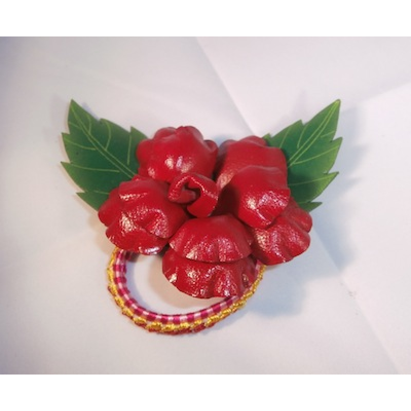 Hair Tie Leather Flower