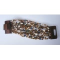 Beaded Bracelet Wood Buckle