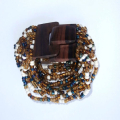 Beaded Bracelet Wood Buckle