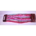 Beaded Bracelet Wood Buckle