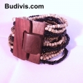 Beaded Bracelet Wood Buckle