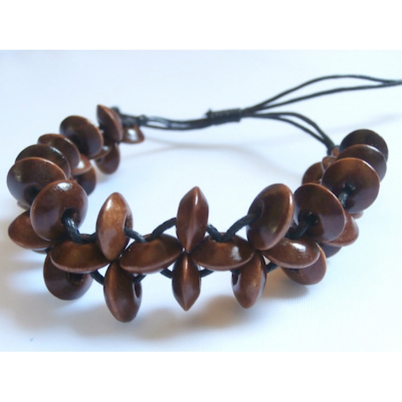 Beaded Wood Bracelet