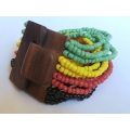 Bracelet Bead, Handmade Beaded Bracelets, Bali Bead Bracelets Wooden Clasp