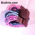 Beaded Bracelet Wood Buckle