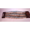 Beaded Bracelet Wood Buckle