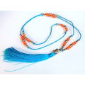 Beaded Tassel Layered Necklace