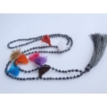 Multi-Beaded Tassel Necklace