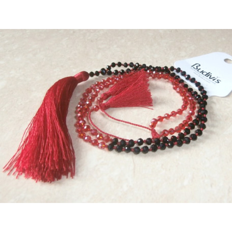 Beaded Tassel Necklace Crystal, Bali Long Necklace, Tassel Necklaces