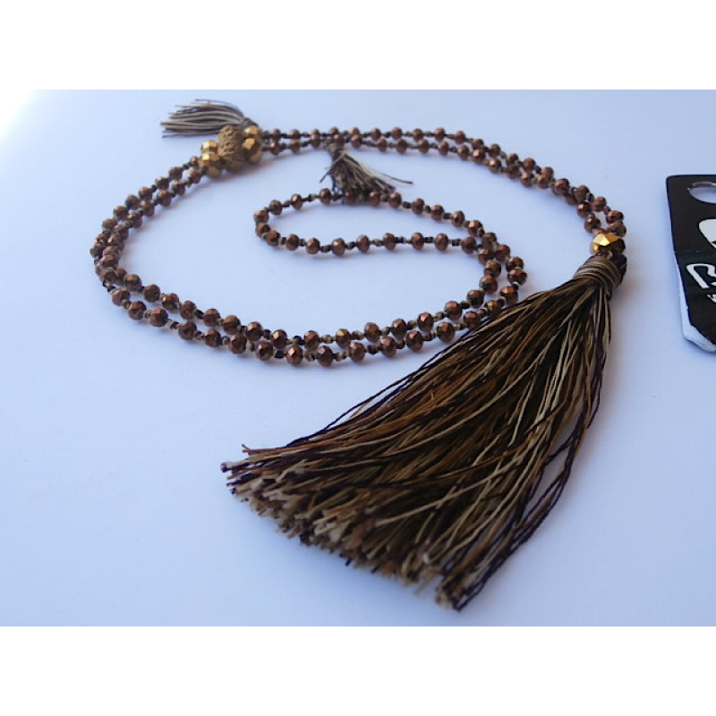 Beaded Tassel Necklace Crystal, Bali Long Necklace, Tassel Necklaces