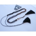 Beaded Tassel Necklace Crystal, Bali Long Necklace, Tassel Necklaces