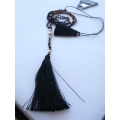 Beaded Tassel Necklace Crystal, Bali Long Necklace, Tassel Necklaces