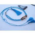 Beaded Tassel Necklace Crystal, Bali Long Necklace, Tassel Necklaces