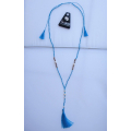 Beaded Tassel Necklace Crystal, Bali Long Necklace, Tassel Necklaces