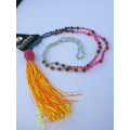 Long Tassel Necklace Crystal