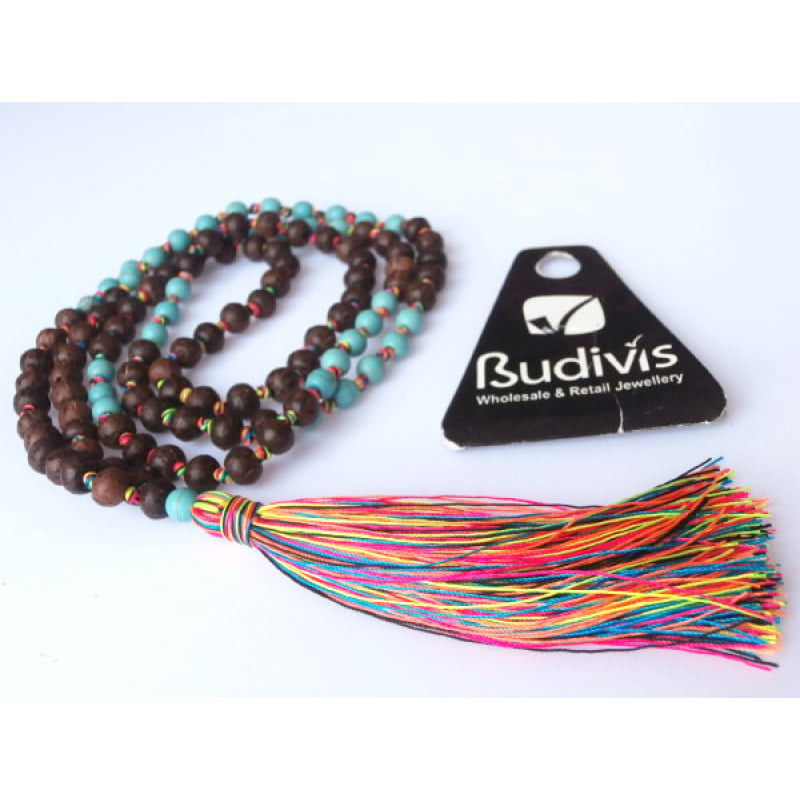 Beaded Tassel Necklace Stone