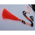 Beaded Long Tassel Necklace, Hand Knotted Tassel Necklaces, Bali Necklaces