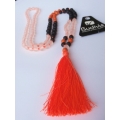 Beaded Long Tassel Necklace, Hand Knotted Tassel Necklaces, Bali Necklaces