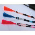 Beaded Long Tassel Necklace, Hand Knotted Tassel Necklaces, Bali Necklaces