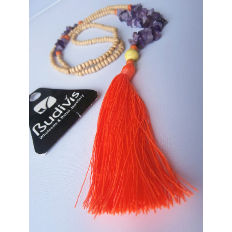 Long Tassel Necklace Stone