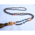 Beaded Tassel Necklace Buddha Statue