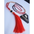 Beaded Tassel Necklace Crystal, Bali Long Necklace, Tassel Necklaces