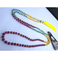 Beaded Tassel Necklace Crystal, Bali Long Necklace, Tassel Necklaces