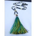 Beaded Tassel Necklace Crystal, Bali Long Necklace, Tassel Necklaces