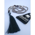 Beaded Long Tassel Necklace, Hand Knotted Tassel Necklaces, Bali Necklaces