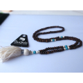 Beaded Tassel Necklace Wood