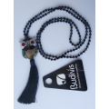 Long Crystal Tassel Necklace Owl